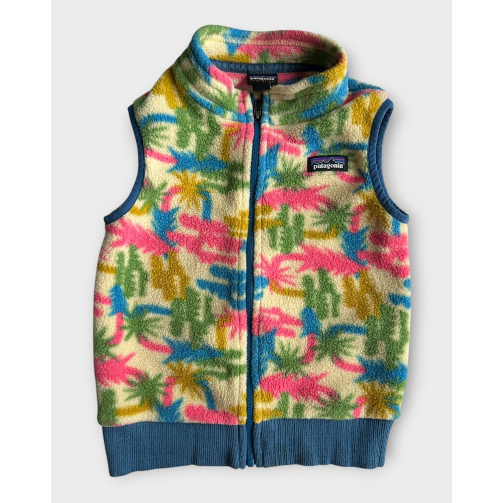 Patagonia Kids Synchilla Fleece Vest TREO Print Southwestern Cactus Toddler 3T - Picture 9 of 11